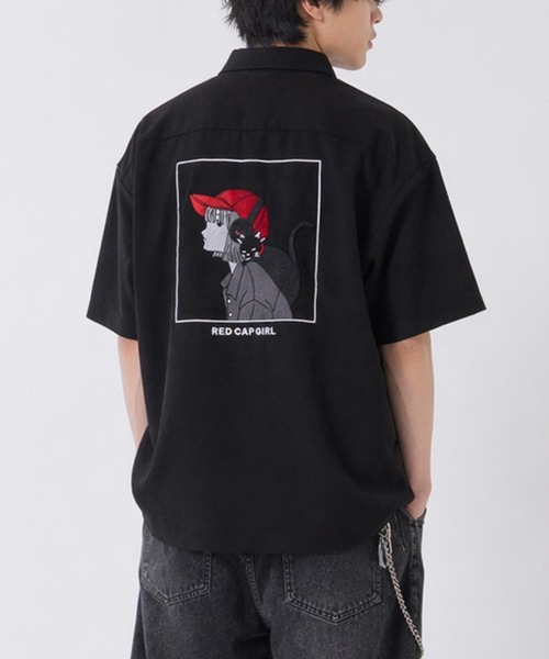 Red Cap Girl(レッドキャプガール)の「【a-r】〔RedCapGirl/レッドキャップガール〕ルーズサイズバック刺繍半袖シャツ イージーケア/接触冷感/ストレッチ(シャツ/ブラウス・メンズ・ホワイト/ブラック/ブルー/グリーン/ブルー系その他/グリーン系その他/ホワイト系その他/ブラック系その他/ブラック系その他2/ホワイト系その他3/ホワイト系その他2/グリーン系その他3/グリーン系その他2/ブルー系その他2/ブラック系その他3/グレイッシュベージュ/ライトグレー/ホワイト系1/ブルー系1/ブラック系1・MEDIUM/LARGE/X-LARGE)」の10枚目の写真