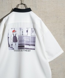 Red Cap Girl | 【a-r】〔Red Cap Girl/レッドキャップガール〕ナチュラルストレッチポリエステル バックプリント ルーズサイズ半袖シャツ(シャツ/ブラウス)