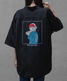 Red Cap Girl（レッドキャプガール）の「【a-r】〔Red Cap Girl/レッドキャップガール〕バックイラスト＆刺繍 ナチュラルストレッチ ルーズサイズ 半袖シャツ（シャツ/ブラウス・メンズ）」