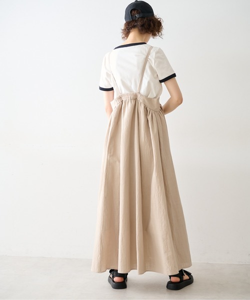 FREE'S MART（フリーズマート）の「◆ギャザーフレアキャミワンピース（ワンピース・レディース・ブラック/ベージュ/レッド・SMALL/MEDIUM）」の14枚目の写真