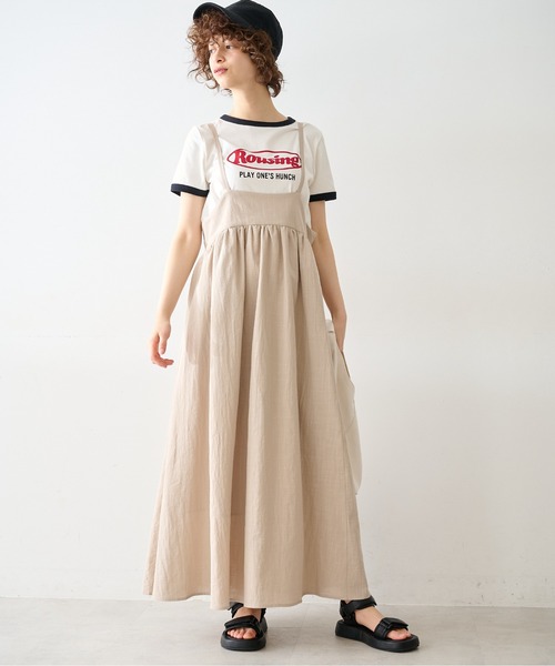 FREE'S MART（フリーズマート）の「◆ギャザーフレアキャミワンピース（ワンピース・レディース・ブラック/ベージュ/レッド・SMALL/MEDIUM）」の12枚目の写真