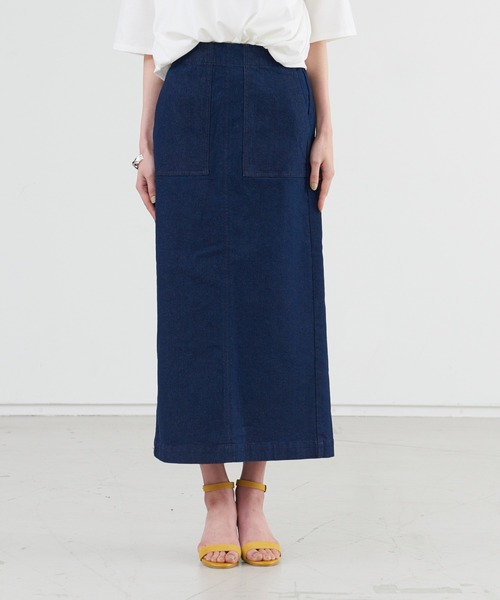 abahouse mavie（アバハウスマヴィ）の「デニムタイトスカート（デニムスカート・レディース・ホワイト/ネイビー/ブルー・38/36）」の17枚目の写真