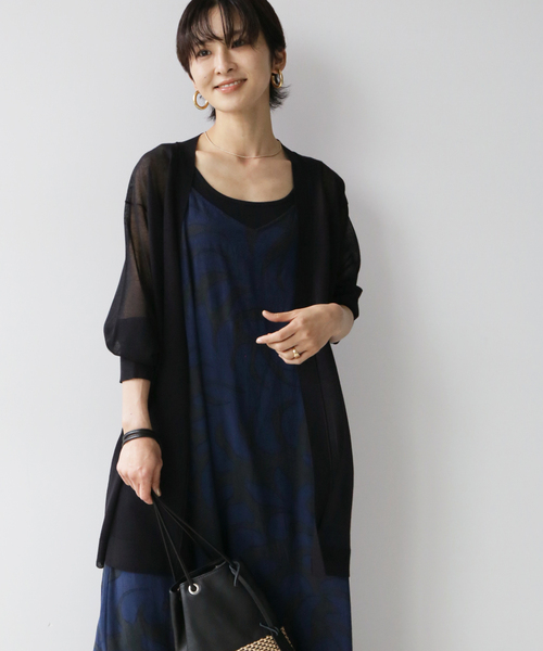 JOURNAL STANDARD relume(ジャーナルスタンダード レリューム)の「着流しカーディガン(カーディガン/ボレロ・レディース・グレー/ブラック・FREE)」の5枚目の写真