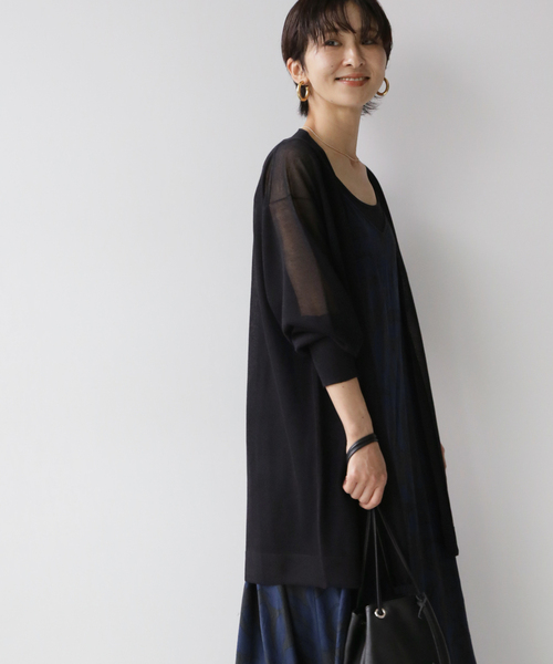 JOURNAL STANDARD relume(ジャーナルスタンダード レリューム)の「着流しカーディガン(カーディガン/ボレロ・レディース・グレー/ブラック・FREE)」の6枚目の写真
