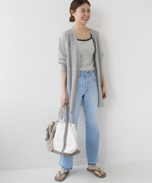 JOURNAL STANDARD relume(ジャーナルスタンダード レリューム)の「着流しカーディガン(カーディガン/ボレロ・レディース・グレー/ブラック・FREE)」の10枚目の写真