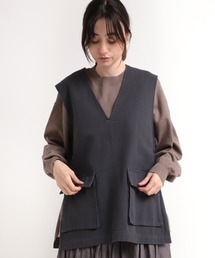 V0150 綿麻ワークロングベスト