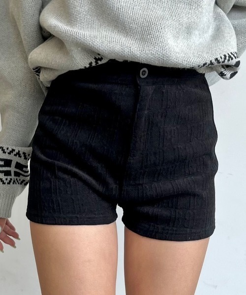 SHAGGIE（シャギー）の「【絶対絶対盛れる！韓国風ショートパンツ】モノグラムタイトハイウエストショートパンツ（その他パンツ・レディース・ブラック/ブラウン/ホワイト/グレー・M/S）」の11枚目の写真