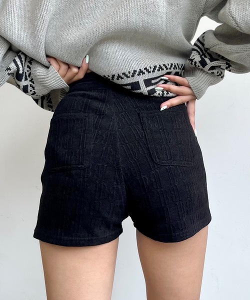 SHAGGIE（シャギー）の「【絶対絶対盛れる！韓国風ショートパンツ】モノグラムタイトハイウエストショートパンツ（その他パンツ・レディース・ブラック/ブラウン/ホワイト/グレー・M/S）」の12枚目の写真