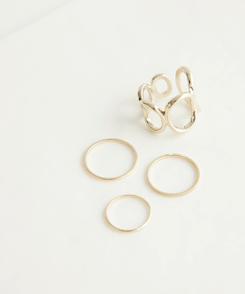 ROPE' PICNIC（ロペピクニック）の「デザインリング4本セット（リング・レディース・シルバー/ゴールド/シルバー系その他/ゴールド系その他・FREE）」の4枚目の写真