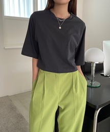 Didot.showroom | 【DIDOT.】5分袖 クロップド丈 Tシャツ(Tシャツ/カットソー)
