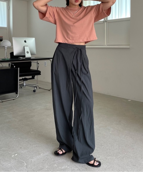 Didot.showroom(ディドット ショールーム)の「【DIDOT.】5分袖 クロップド丈 Tシャツ(Tシャツ/カットソー・レディース・ホワイト/スモークピンク/ベージュ/チャコールグレー/ネイビー・FREE)」の19枚目の写真