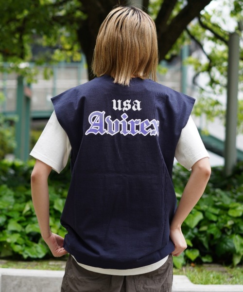 AVIREX(アヴィレックス)の「【WEB&DEPOT限定】COLLGE LOGO TANKTOP/ カレッジロゴタンクトップ(タンクトップ・レディース・ネイビー/グリーン/オートミール・FREE)」の3枚目の写真