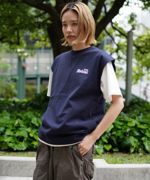 AVIREX(アヴィレックス)の「【WEB&DEPOT限定】COLLGE LOGO TANKTOP/ カレッジロゴタンクトップ(タンクトップ・レディース・ネイビー/グリーン/オートミール・FREE)」の4枚目の写真