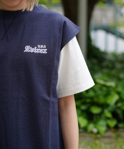 AVIREX(アヴィレックス)の「【WEB&DEPOT限定】COLLGE LOGO TANKTOP/ カレッジロゴタンクトップ(タンクトップ・レディース・ネイビー/グリーン/オートミール・FREE)」の7枚目の写真