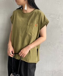 [UNIVERSAL OVERALL/ユニバーサルオーバーオール] 別注 ピグメント加工 フレンチスリーブビッグTシャツ