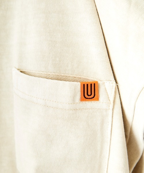 UNIVERSAL OVERALL（ユニバーサルオーバーオール）の「[UNIVERSAL OVERALL/ユニバーサルオーバーオール] 別注 ピグメント加工 フレンチスリーブビッグTシャツ（Tシャツ/カットソー・レディース・ベージュ/カーキ/ブルー/チャコール・F）」の6枚目の写真