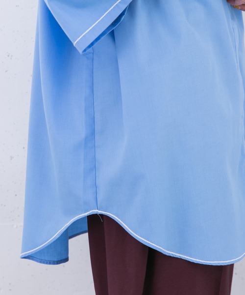 KBF（ケイビーエフ）の「チェーンステッチチュニックシャツ（シャツ/ブラウス・レディース・ブラック/ブルー/アイボリー・ONE）」の19枚目の写真