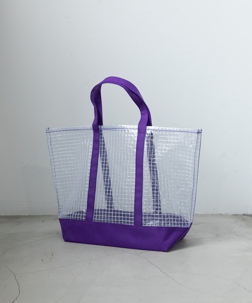 WHIMSIC（ウィムジック）の「【WHIMSIC】クリアトートバッグ（トートバッグ・レディース・ネイビー/オリーブ/パープル/ホワイト/ブルー・ONE SIZE）」の5枚目の写真