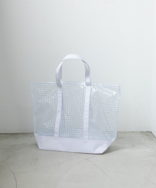 WHIMSIC（ウィムジック）の「【WHIMSIC】クリアトートバッグ（トートバッグ・レディース・ネイビー/オリーブ/パープル/ホワイト/ブルー・ONE SIZE）」の2枚目の写真