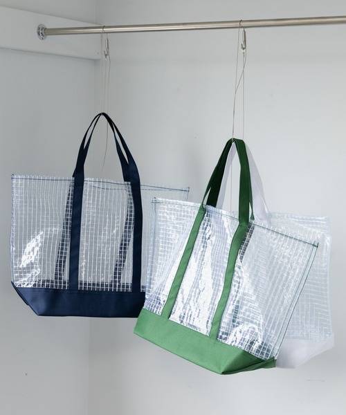 WHIMSIC（ウィムジック）の「【WHIMSIC】クリアトートバッグ（トートバッグ・レディース・ネイビー/オリーブ/パープル/ホワイト/ブルー・ONE SIZE）」の3枚目の写真