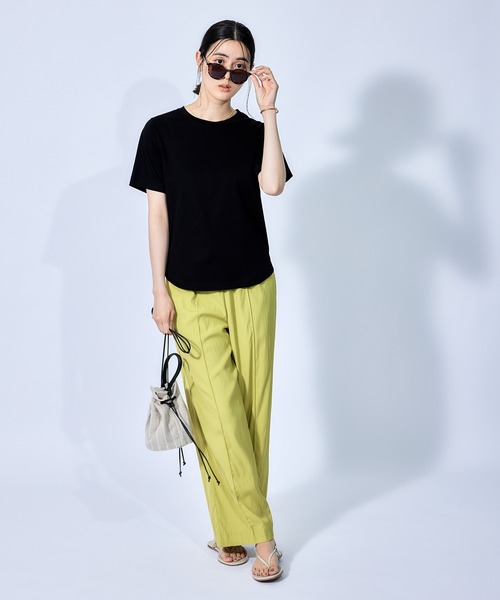 ROPE'(ロペ)の「【2枚セット】パックTシャツ(Tシャツ/カットソー・レディース・ホワイト/ブラック/ベージュ・38)」の9枚目の写真