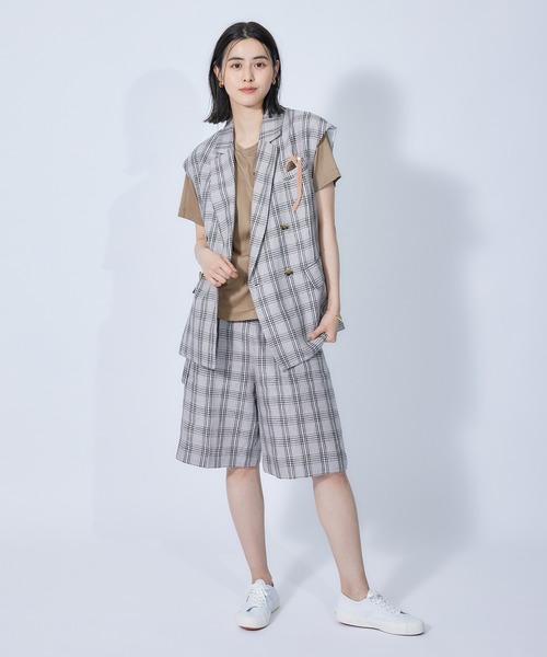 ROPE'(ロペ)の「【2枚セット】パックTシャツ(Tシャツ/カットソー・レディース・ホワイト/ブラック/ベージュ・38)」の5枚目の写真