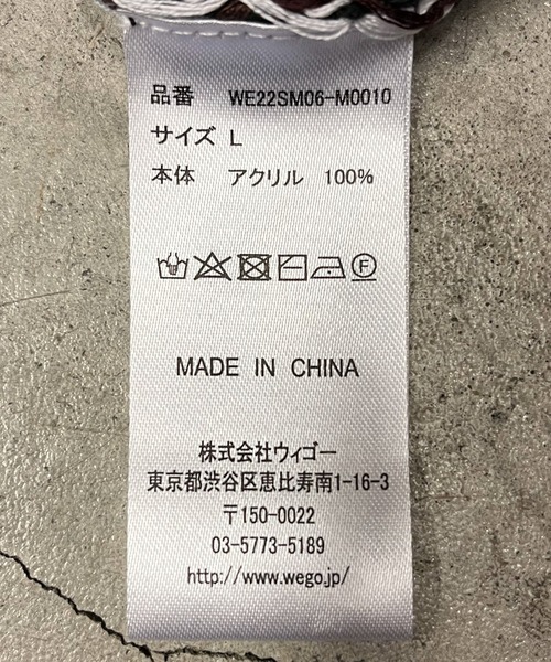 WEGO（ウィゴー）の「WEGO/レトロボーダーニットベスト（ベスト・メンズ・ダークグリーン/ホワイト/ベージュ/ブラック・MEDIUM/LARGE）」の6枚目の写真