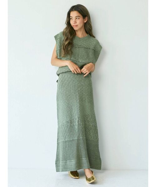 Ungrid(アングリッド)の「ジャカード編みニットスカート(スカート・レディース・グリーン/アイボリー・FREE)」の22枚目の写真