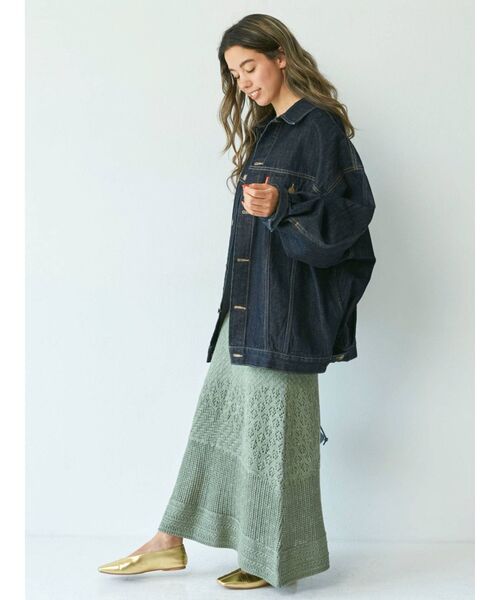 Ungrid(アングリッド)の「ジャカード編みニットスカート(スカート・レディース・グリーン/アイボリー・FREE)」の18枚目の写真