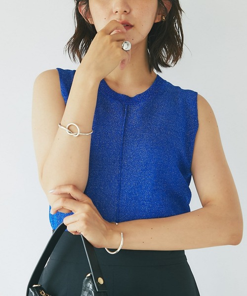 RIVE DROITE（リヴドロワ）の「スリーブレスラメニット（ニット/セーター・レディース・ベージュ/オレンジ/ブルー・FREE）」の2枚目の写真