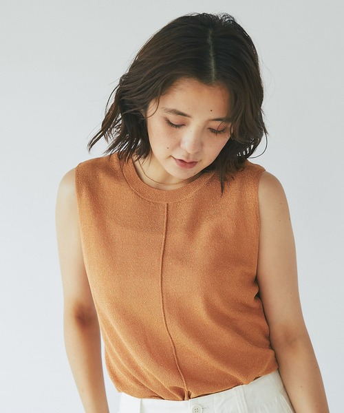 RIVE DROITE（リヴドロワ）の「スリーブレスラメニット（ニット/セーター・レディース・ベージュ/オレンジ/ブルー・FREE）」の4枚目の写真