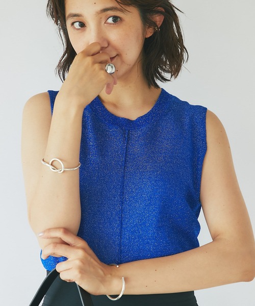 RIVE DROITE（リヴドロワ）の「スリーブレスラメニット（ニット/セーター・レディース・ベージュ/オレンジ/ブルー・FREE）」の12枚目の写真