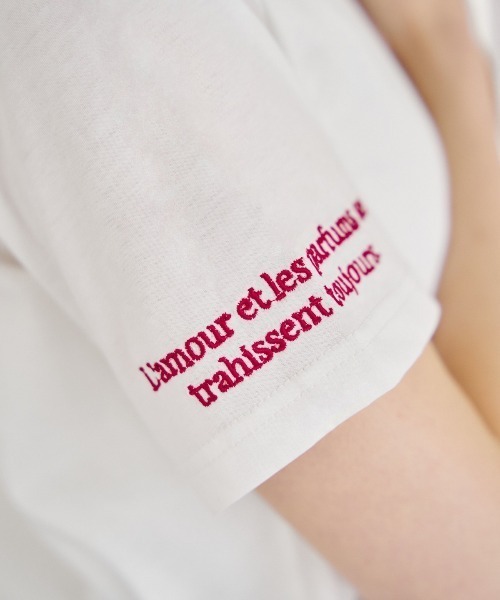 MIRO AMURETTE(ミロアミュレット)の「MIRO AMURETTE tee/ロゴ入り刺繍Tシャツ(Tシャツ/カットソー・レディース・ホワイト/ネイビー・FREE)」の19枚目の写真