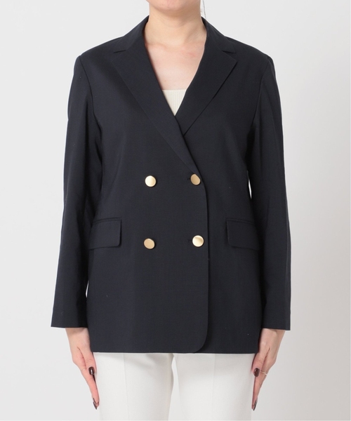 【美品✨金ボタン✨近年】NOBLE 麻ストレッチダブルブレストジャケット セール】《追加》麻ストレッチダブルブレストジャケット◇（テーラード
