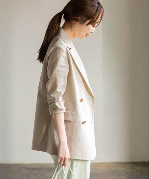 Noble（ノーブル）の「《追加》麻ストレッチダブルブレストジャケット