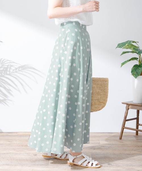 URBAN RESEARCH Sonny Label（アーバンリサーチサニーレーベル）の「ドットプリントフレアスカート（スカート・レディース・ブラック/ミント/ベージュ・38/36）」の12枚目の写真