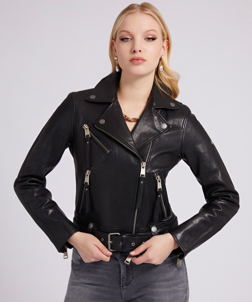 Guess（ゲス）の「Camille Leather Jacket（ライダースジャケット・レディース・ブラック・SMALL/MEDIUM/X-SMALL）」の3枚目の写真