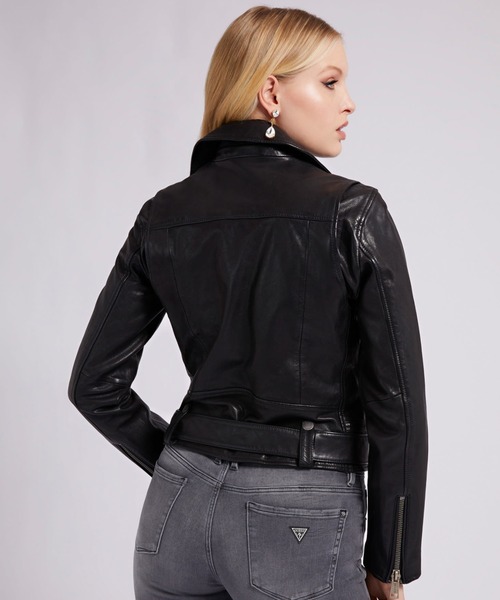 Guess（ゲス）の「Camille Leather Jacket（ライダースジャケット・レディース・ブラック・SMALL/MEDIUM/X-SMALL）」の4枚目の写真