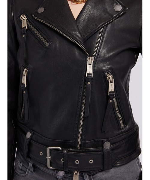 Guess（ゲス）の「Camille Leather Jacket（ライダースジャケット・レディース・ブラック・SMALL/MEDIUM/X-SMALL）」の7枚目の写真