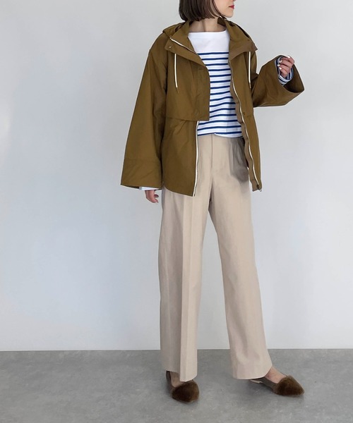 LUGIVA（ルギヴァ）の「グログランフード付きジャケット（マウンテンパーカー・レディース・ブラック/カーキ/ブラウン・M）」の6枚目の写真