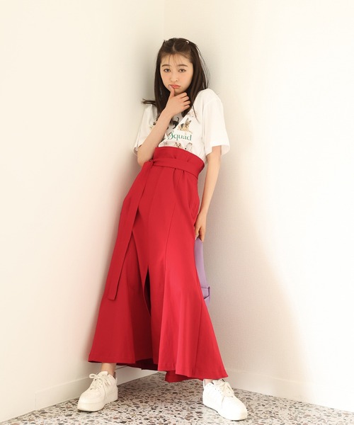 one after another NICE CLAUP（ワンアフターアナザーナイスクラップ）の「S,Mサイズあり　フロントスリットステッチスカート（スカート・レディース・ブラック/ブラウン/レッド/アイボリー・SMALL/MEDIUM）」の17枚目の写真