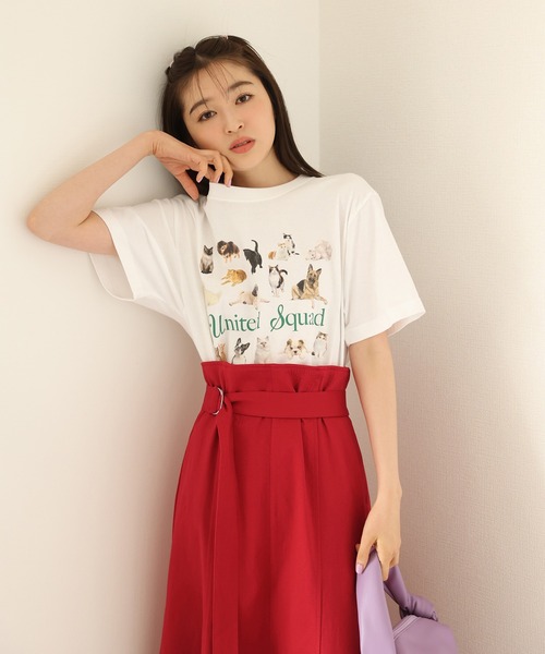 one after another NICE CLAUP（ワンアフターアナザーナイスクラップ）の「S,Mサイズあり　フロントスリットステッチスカート（スカート・レディース・ブラック/ブラウン/レッド/アイボリー・SMALL/MEDIUM）」の18枚目の写真