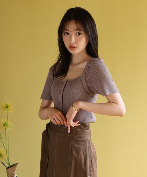 one after another NICE CLAUP（ワンアフターアナザーナイスクラップ）の「S,Mサイズあり　フロントスリットステッチスカート（スカート・レディース・ブラック/ブラウン/レッド/アイボリー・SMALL/MEDIUM）」の12枚目の写真