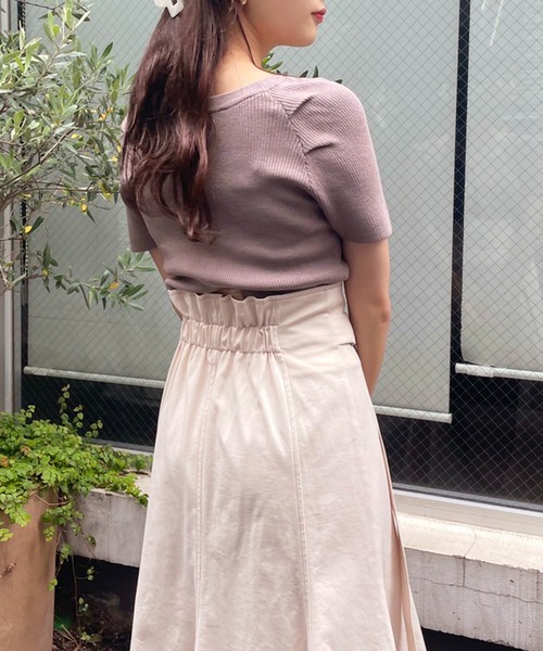 one after another NICE CLAUP（ワンアフターアナザーナイスクラップ）の「S,Mサイズあり　フロントスリットステッチスカート（スカート・レディース・ブラック/ブラウン/レッド/アイボリー・SMALL/MEDIUM）」の6枚目の写真