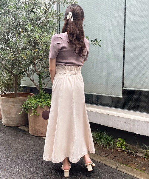 one after another NICE CLAUP（ワンアフターアナザーナイスクラップ）の「S,Mサイズあり　フロントスリットステッチスカート（スカート・レディース・ブラック/ブラウン/レッド/アイボリー・SMALL/MEDIUM）」の5枚目の写真