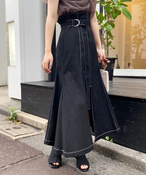 one after another NICE CLAUP（ワンアフターアナザーナイスクラップ）の「S,Mサイズあり　フロントスリットステッチスカート（スカート・レディース・ブラック/ブラウン/レッド/アイボリー・SMALL/MEDIUM）」の22枚目の写真