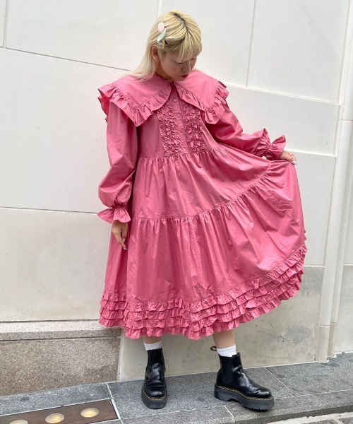 Candy Stripper（キャンディストリッパー）の「ETOILE FRILL ドレス（ワンピース・レディース・ブラック/ピンク・2）」の7枚目の写真