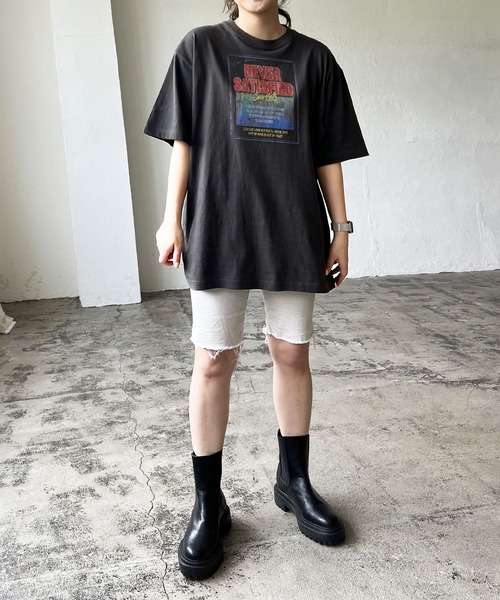 LIAN（リアン）の「ヴィンテージプリントTシャツ（Tシャツ/カットソー・レディース・オフホワイト/ピンク/オートミール/スミクロ/ライトベージュ/ベージュ・FREE）」の22枚目の写真