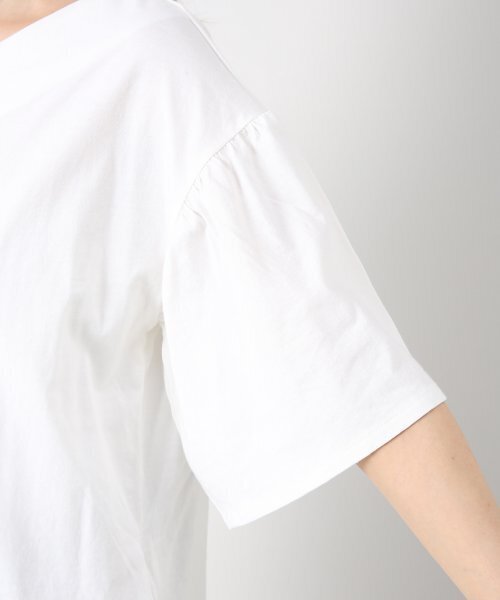 B.C STOCK（ベーセーストック）の「2WAY 綿袖フレアカットブラウス（Tシャツ/カットソー・レディース・ホワイト/サックスブルー・FREE）」の5枚目の写真