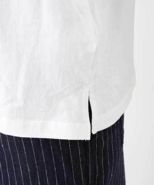 B.C STOCK（ベーセーストック）の「2WAY 綿袖フレアカットブラウス（Tシャツ/カットソー・レディース・ホワイト/サックスブルー・FREE）」の9枚目の写真